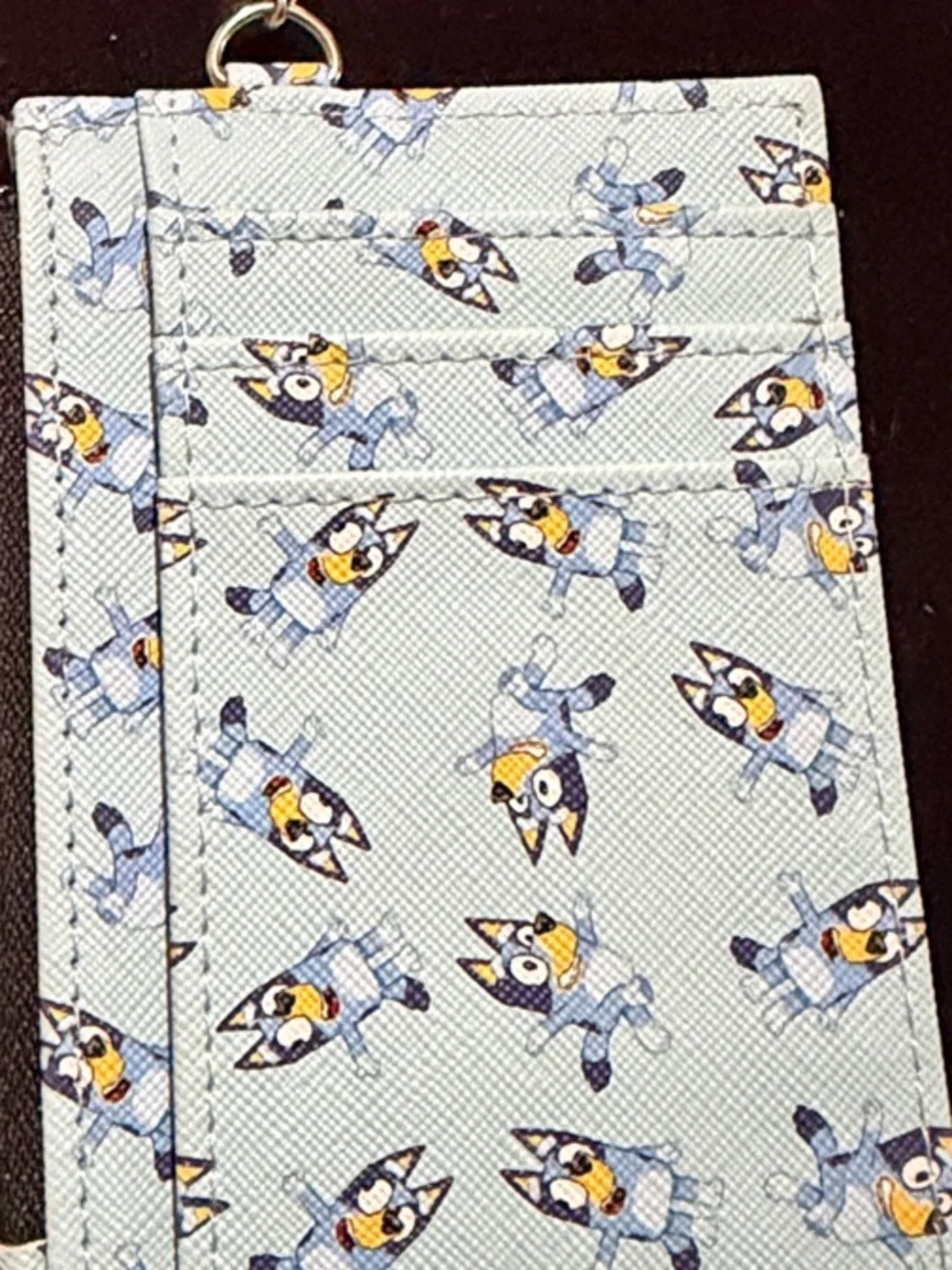Bath & Body Works Light Blue Cartoon Print Card Holder with Keyring